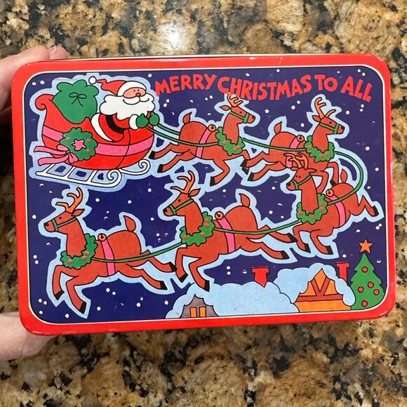 VTG J.S.N.Y. 12 Miniature Plastic Christmas Holiday Magnets w/ Original Tin - Picture 4 of 8